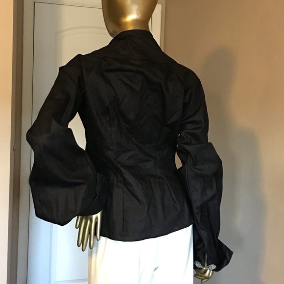 WASSA WEAR BOUTIQUE Denim Zig Zag Jacket  HAND-MADE - Picture 6 of 16